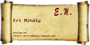Ert Mihály névjegykártya